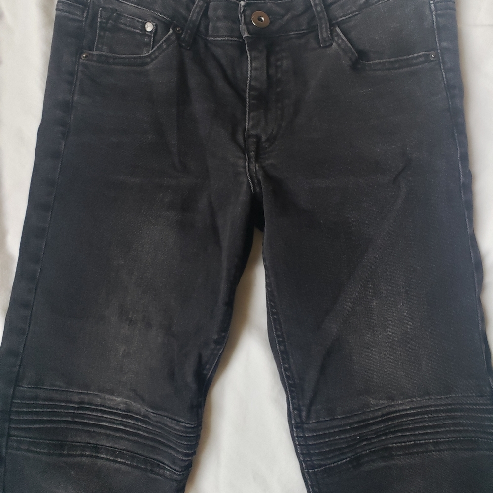 H&M • skinny low cropped ankle moto jeans - Picture 5 of 6